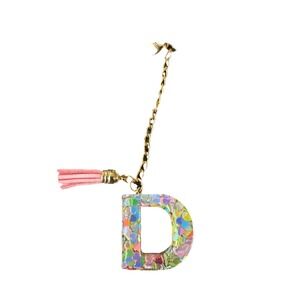 Letter D Alphabet Initial‎ Letter Keychain Charm with Tassel Butterfly Pink B2